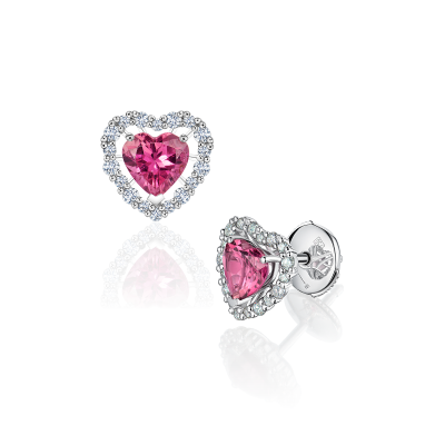 E15-SL-035-6 Серьги (750) (16 Бр Кр-57 0,198Ct 3/5А ,20 Бр Кр-57 0,149Ct 3/5А ,2 Турмалин Сердце 6,00*6,00 1,860 роз.) ШК: 2000000013398